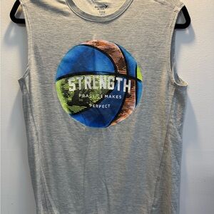 Old Navy Boy’s 14-16 Active Gray Tank w/ Neon Basketball